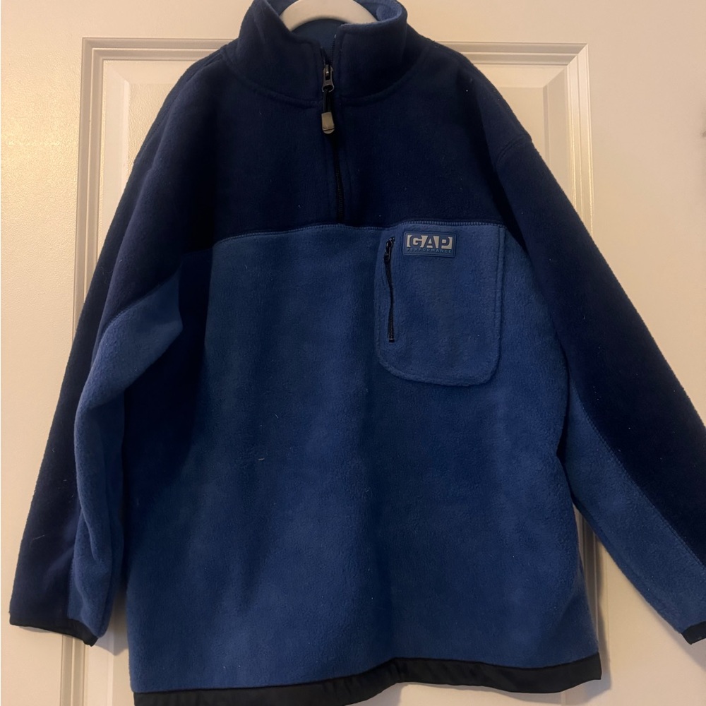 GAP Fleece Jacket Half-zip Tech High Neck Vintage Size M (7-8) kids Blue